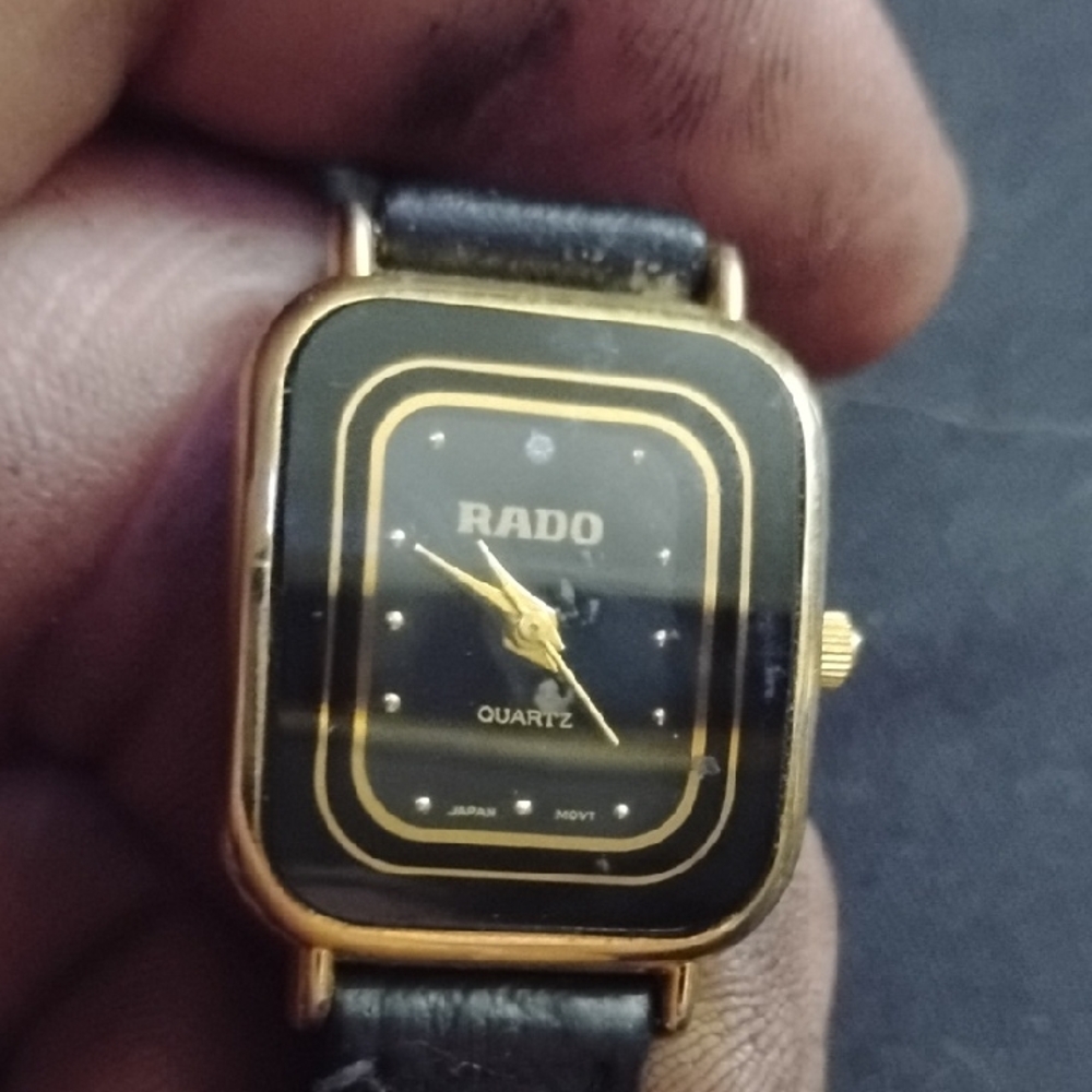 Rado Gold and Black Quartz Womans Watch
